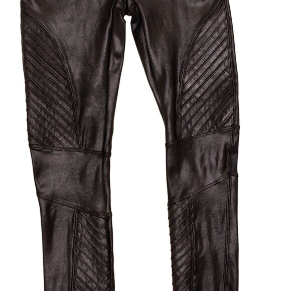 Spanx Faux Leather Moto Leggings Size S Black Vegan - Picture 4 of 7
